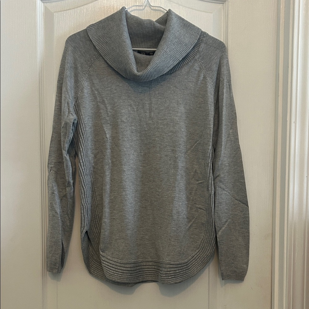 Women's Light Gray Cowl Neck Sweater